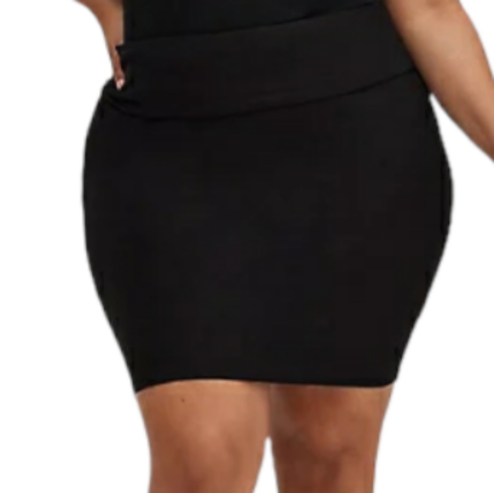 Torrid Black Knit Foldover Pencil Skirt 1X